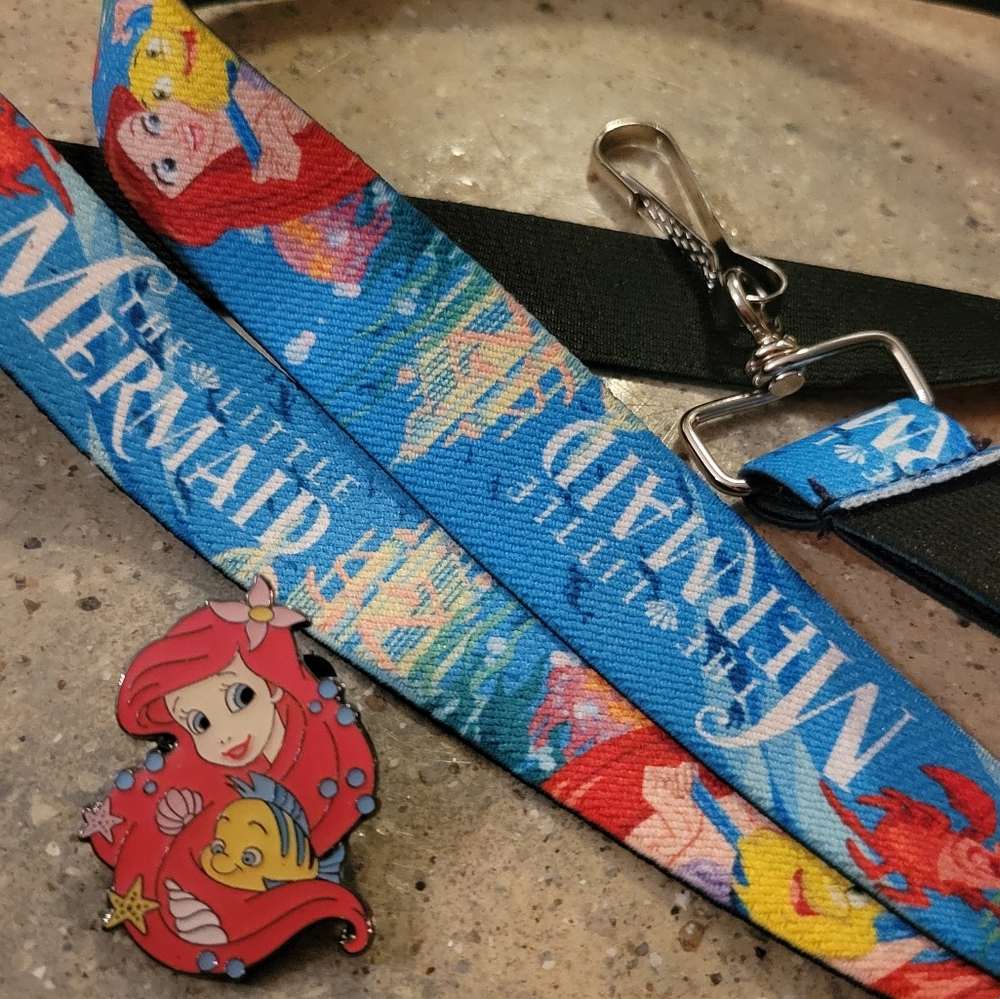 Disney Ariel Little Mermaid Authenic Pin with Lanyard